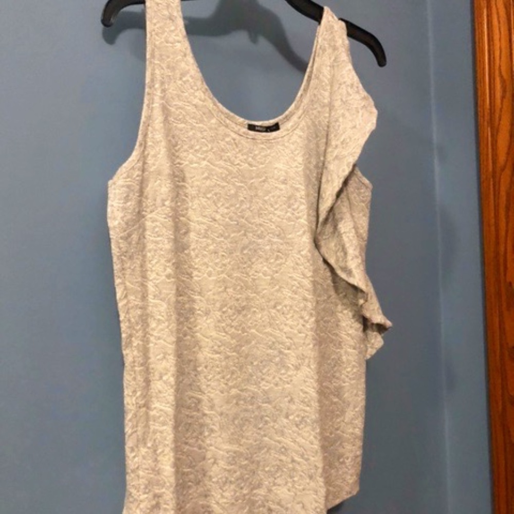 Asymmetrical ruffle tank